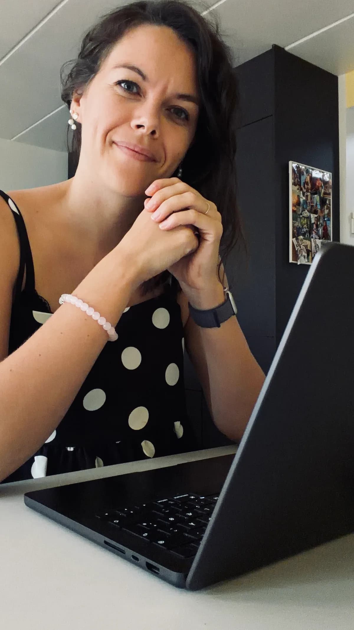 Nanna Munkholm, CTO and co-founder of Roccai, at her laptop